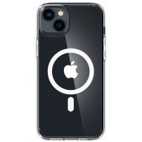 Spigen Ultra Hybrid прозрачен кейс с MagSafe за iPhone 14 Plus - бял