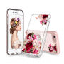 Защитен кейс с прозрачна задна страна за Apple iPhone 6 / 6S - розов на цветя