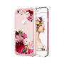 Защитен кейс с прозрачна задна страна за Apple iPhone 6 / 6S - розов на цветя