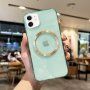 Лъскав прозрачен кейс с MagSafe за iPhone 11 - зелен