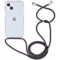 Прозрачен кейс с връзка за iPhone 14 - сив