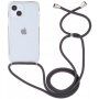 Прозрачен кейс с връзка за iPhone 14 Plus - сив