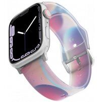 Матирана полупрозрачна силиконова каишка за Apple Watch 42mm / 41mm / 40mm / 38mm - синьо-лилава