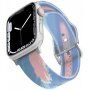 Матирана полупрозрачна силиконова каишка за Apple Watch 42mm / 41mm / 40mm / 38mm - синьо-розов