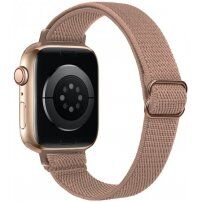 Найлонова тънка каишка с подвижна катарама за Apple Watch 42mm / 41mm / 40mm / 38mm - бежов