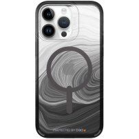 GEAR4 D3O Milan Snap Black Swirl прозрачен кейс с MagSafe за iPhone 14 Pro Max - черен