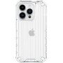 Устойчив лъскав кейс с вертикална мрежа за iPhone 13 Pro Max - прозрачен