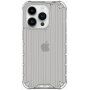 Устойчив лъскав кейс с вертикална мрежа за iPhone 14 Pro Max - сив