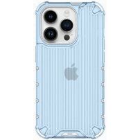 Устойчив лъскав кейс с вертикална мрежа за iPhone 14 Pro Max - син
