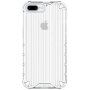 Устойчив лъскав кейс с вертикална мрежа за iPhone 7 Plus / 8 Plus - прозрачен