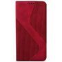 Кожен флип калъф с мотив за iPhone XR - червено