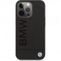 BMW Leather Hot Stamp кейс за iPhone 14 Pro Max - черен