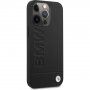 BMW Leather Hot Stamp кейс за iPhone 14 Pro Max - черен