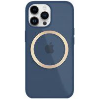 Лъскав прозрачен кейс с MagSafe за iPhone 13 Pro - тъмносин