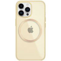 Лъскав прозрачен кейс с MagSafe за iPhone 13 Pro - жълт