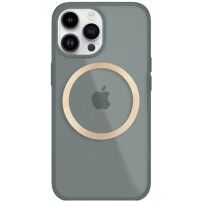 Лъскав прозрачен кейс с MagSafe за iPhone 13 Pro Max - сив