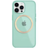 Лъскав прозрачен кейс с MagSafe за iPhone 13 Pro Max - зелен