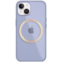 Лъскав прозрачен кейс с MagSafe за iPhone 14 - лилав