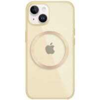 Лъскав прозрачен кейс с MagSafe за iPhone 14 - жълт
