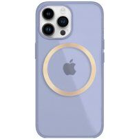 Лъскав прозрачен кейс с MagSafe за iPhone 14 Pro Max - лилав