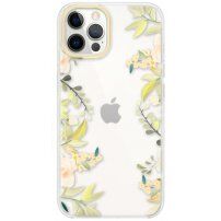 Прозрачен кейс на цветя за iPhone 12 Pro Max - роза