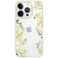 Прозрачен кейс на цветя за iPhone 13 Pro Max - роза