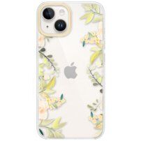 Прозрачен кейс на цветя за iPhone 14 - роза