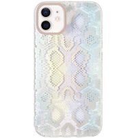 Кейс с мотив на змийска кожа за iPhone 12 / 12 Pro - пастелно лилава