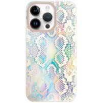 Кейс с мотив на змийска кожа за iPhone 13 Pro Max - син