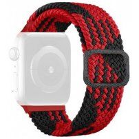 Сплетена каишка за Apple Watch Ultra 49mm / 46mm / 45mm / 44mm / 42mm - червено-черен