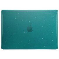 Лъскав прозрачен кейс с пайети за MacBook Air 13" (A2681 / A3113) - тюркоазен