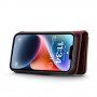 DG.MING 2в1 сваляем флип калъф за iPhone 14 - винено червено