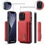 DG.MING 2в1 кейс със сваляемо магнитно портмоне за iPhone 13 Pro - червен