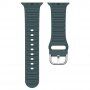 Силиконова каишка Ocean Ripple за Apple Watch 42mm / 41mm / 40mm / 38mm - цвят петрол
