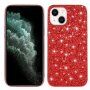Защитен кейс с пайети за iPhone 14 - червен