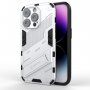 Устойчив защитен кейс със стойка за iPhone 14 Pro Max - бял