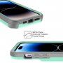 Устойчив кейс с място за карти и огледало за iPhone 14 Pro Max - цвят мента