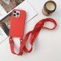 Силиконов кейс с регулируема каишка за iPhone 11 Pro - червен