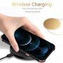 Кейс с джоб за карти и стойка за iPhone 13 Pro Max - розов