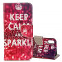 Флип калъф за iPhone XS / iPhone X - Keep Calm and Sparkle