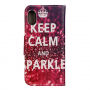 Флип калъф за iPhone XS / iPhone X - Keep Calm and Sparkle