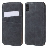 Ретро флип калъф за iPhone XS / iPhone X - сиво