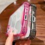 Прозрачен кейс с цветна рамка и MagSafe за iPhone 12 Pro Max - розов