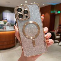 Блестящ кейс с метална рамка и MagSafe за iPhone 11 - златен
