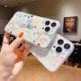 Блестящ прозрачен кейс за iPhone 11 - цъфтяща поляна