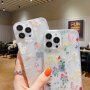 Блестящ прозрачен кейс за iPhone 11 - цъфтяща поляна