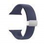 Силиконова каишка с метална магнитна закопчалка за Apple Watch 42mm / 41mm / 40mm / 38mm - тъмносин
