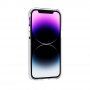 Прозрачен кейс с пъстра рамка от мека пластмаса за iPhone 14 Plus - бял