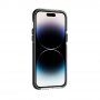 Прозрачен кейс с пъстра рамка от мека пластмаса за iPhone 14 Pro - черен