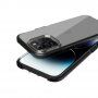 Прозрачен кейс с пъстра рамка от мека пластмаса за iPhone 14 Pro - черен